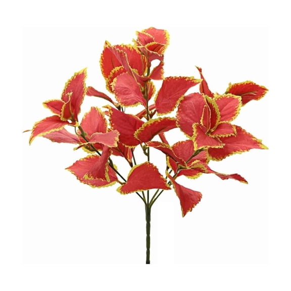 Faux Perilla Stem, Artificial Red Perilla Leaves Branch, Realistic Fake Greenery for Home Decoration, Vase Filler, Floral Displays, Table Centerpiece, Wall Decor, Artificial Plant, 1-Piece