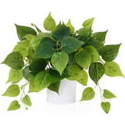 Faux Plants Indoor with Plastic Pots, Realistic Small Fake Plants, Fake Plants with Pothos, Fake Potted Plants, Artificial Plant for Home Shelf Bathroom Kitchen Office Indoor Outdoor Decor