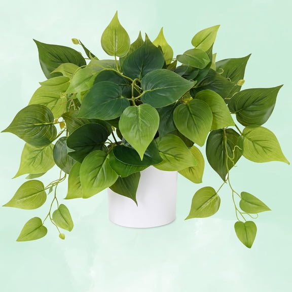 Faux Plants Indoor with Plastic Pots, Realistic Small Fake Plants, Fake Plants with Pothos, Fake Potted Plants, Artificial Plant for Home Shelf Bathroom Kitchen Office Decor