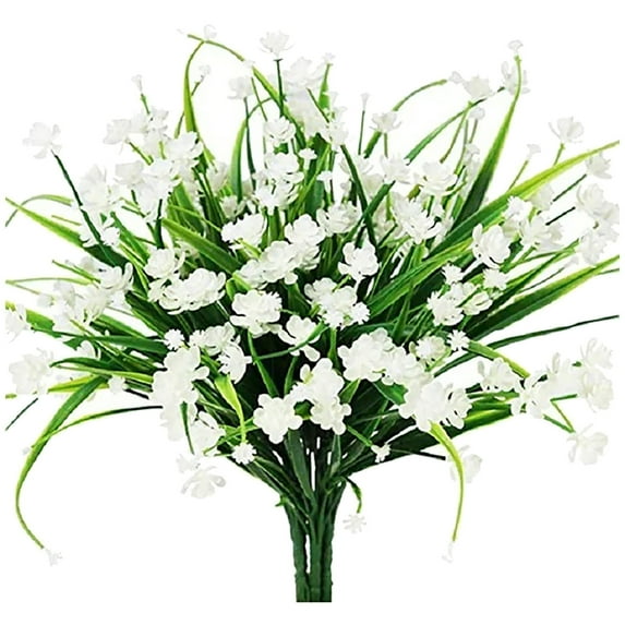 14 Bundles Artificial Flowers Outdoor UV Resistant - Greenery for Garden Porch Window Box Decor, No Fade Indoor Outdoor Home Office Table Vase