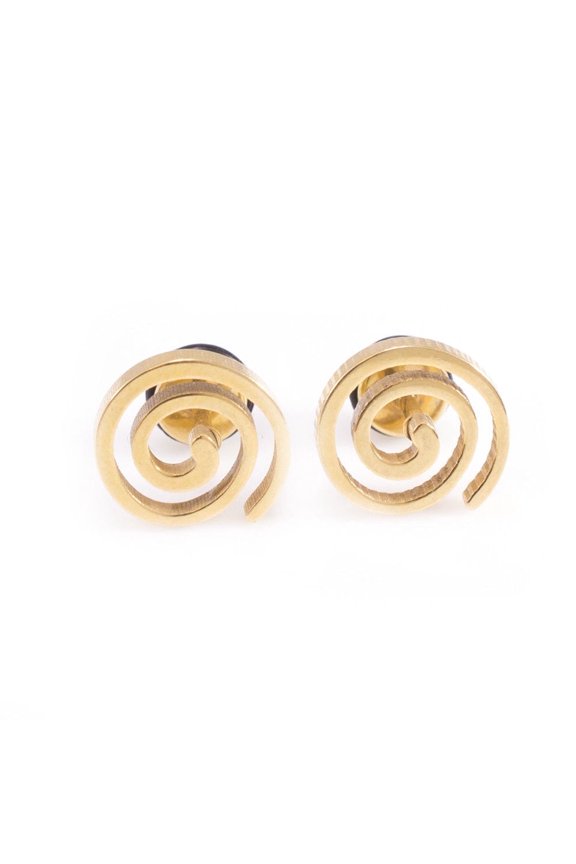 Faux Plugs Earrings Spiral Design 16G, Brush Finish. Pair of earrings.
