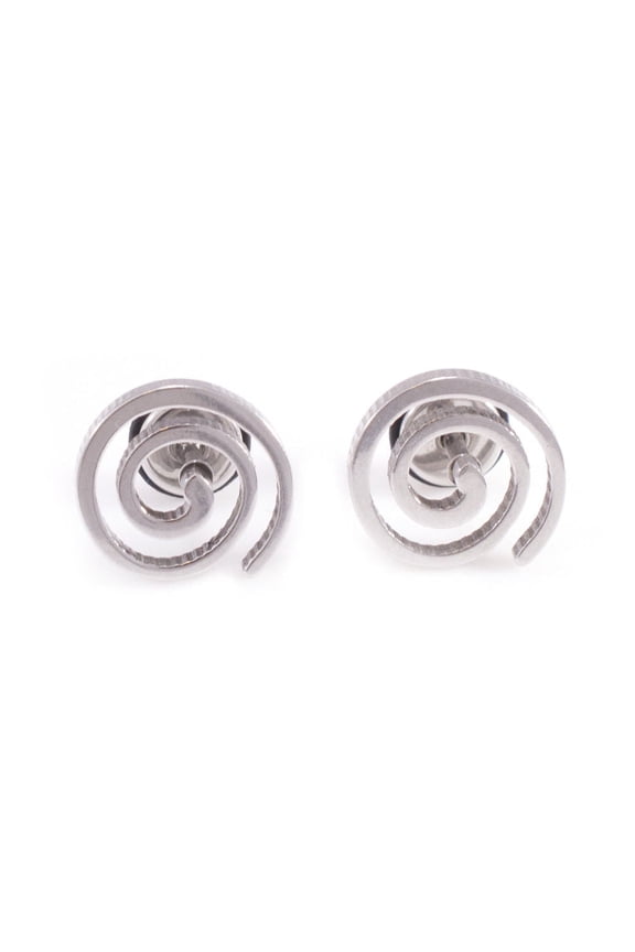 Faux Plugs Earrings Spiral Design 16G, Brush Finish. Pair of earrings.