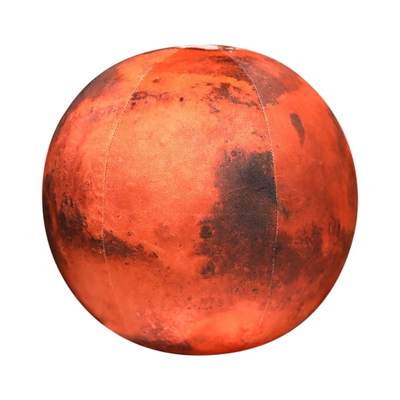 Faux Plush Planet Pillow - Mars Soft Stuffed Cushion, Kids Educational Science Model Decorative Pillow