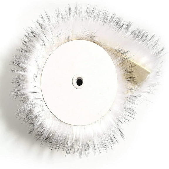 Faux Plush Ribbon Strip, Soft Artificial Wool Fabric for DIY Crafts, Garlands, Home & Party Decorations, 7cm x 100cm, White