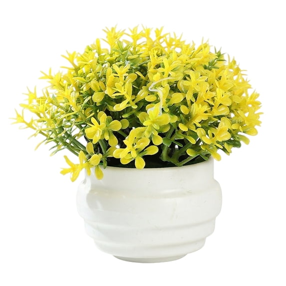 Faux Potted Plant for Home Desktop Decor, Realistic Artificial Small Greenery Arrangement for Office Table Bookshelf, Modern Indoor Decorative Accent C#059 D