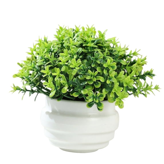 Faux Potted Plant for Home Desktop Decor, Realistic Artificial Small Greenery Arrangement for Office Table Bookshelf, Modern Indoor Decorative Accent C#059 Multicolor