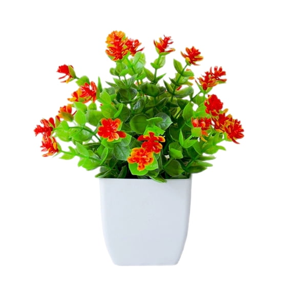 Potted Artificial Greenery,Realistic with Flowers for Home Desk Decor,Small Indoor Tabletop Decorations for Bathroom,Farmhouse,Shelf Centerpiece,Mother's Day,Christmas Gifts