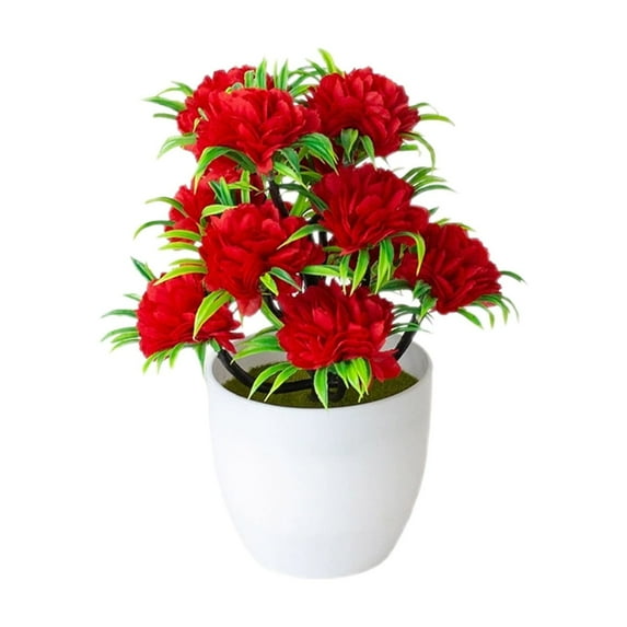 Faux Potted Plants Artificial Greenery,Realistic Mini Fake Plants with Flowers for Home Office Desk Decor,Small Indoor Tabletop Decorations for Bathroom,Farmhouse,Shelf Centerpiece