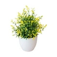 thumbnail image 1 of Potted Artificial Greenery,Realistic Mini with Flowers for Home Office Desk Decor,Small Indoor Tabletop Decorations for Bathroom,Farmhouse,Shelf Centerpiece, 1 of 5
