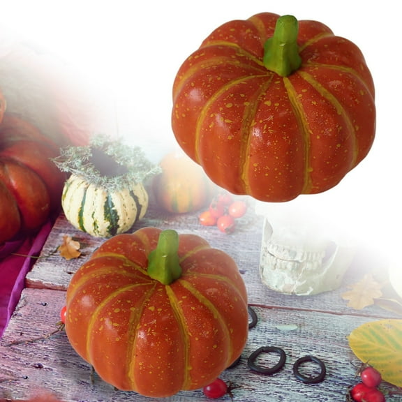 Pumpkins for Decor - 3PCS Realistic Artificial Fall Pumpkins, Halloween & Thanksgiving Decor - Lightweight Foam Harvest Pumpkins for Table Centerpiece, Seasonal Holiday Display