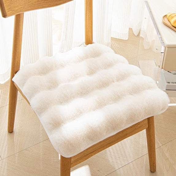 Faux Rabbit Fleece Seat Cushion with Breathable Design for Office Chair Home and Wheelchair Comfort Support Long Sitting Hours All Season Use