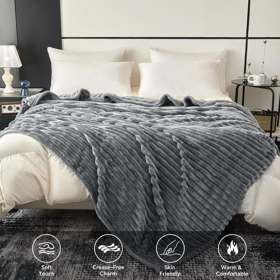 Faux Rabbit Fur Blanket - Ultra Soft, Warm & Skin-Friendly Throw for Bed & Sofa, Available in Multiple Sizes