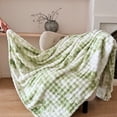 thumbnail image 1 of Faux Rabbit Fur Bubble Fleece Blanket 100x70cm Soft Cozy Throw Sofa Couch Cover Office Nap Air Conditioning Lightweight Blanket, 1 of 6