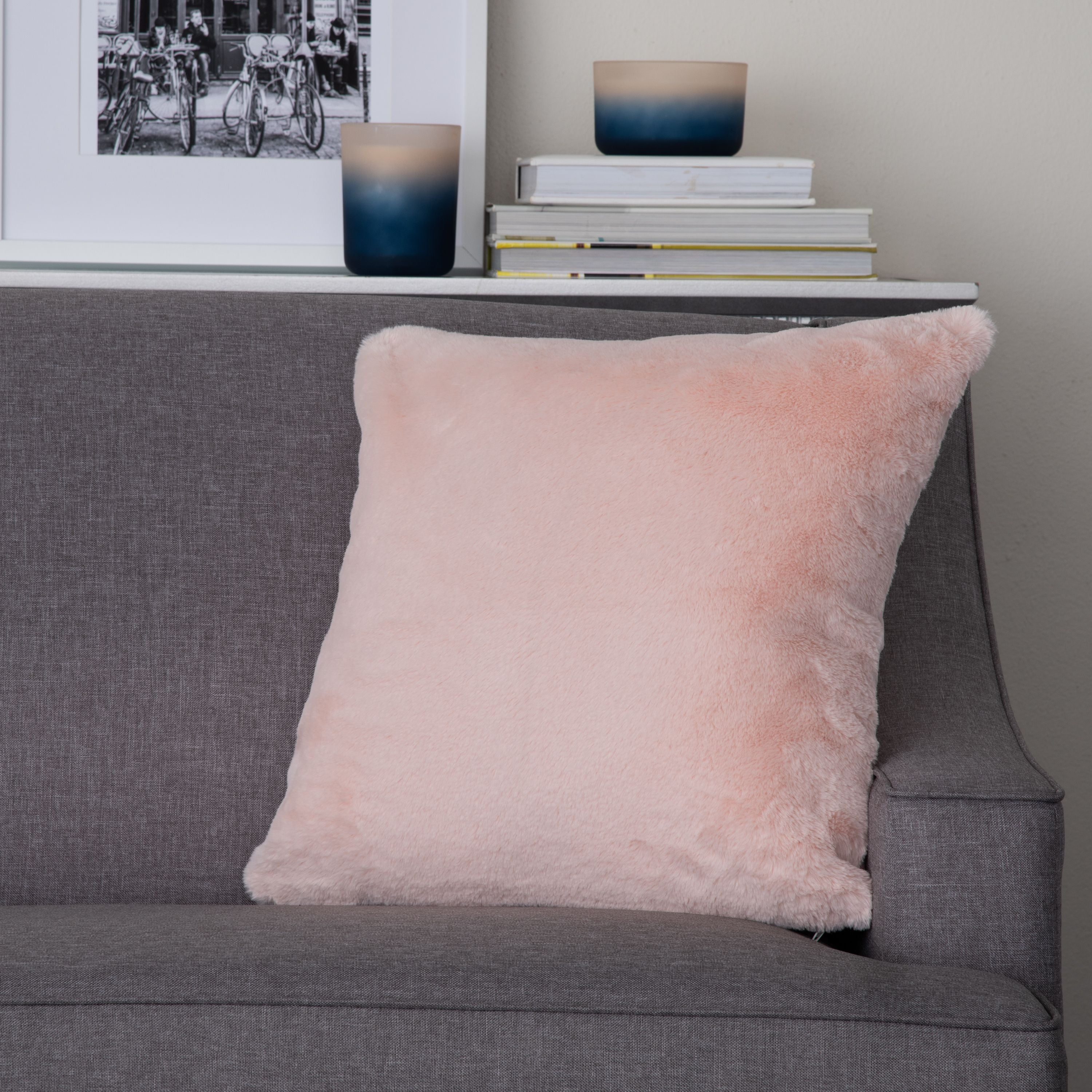 Rabbit fur throw discount pillows