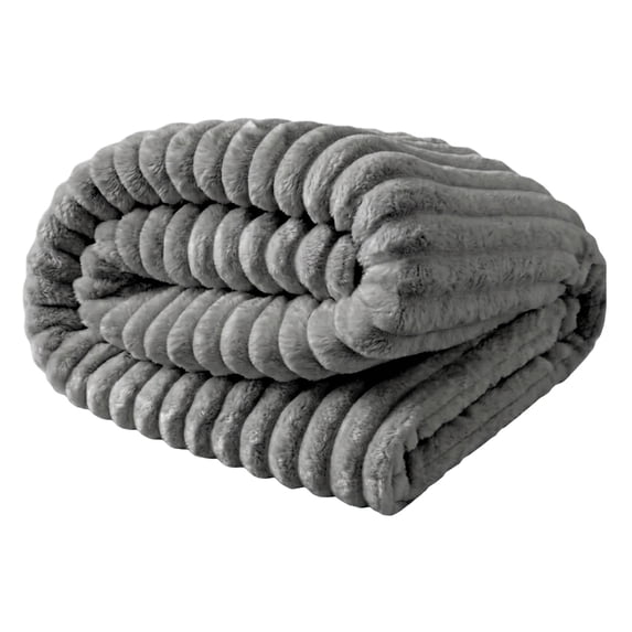 Faux Rabbit Fur Flannel Throw Blanket Thickened Striped 27.6 X 39.4 Inch For Nap 1 Piece Cozy Warm Soft Plush Blanket For Couch Sofa Bed