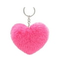thumbnail image 1 of Faux Rabbit Fur Keychain,Furry spherical Keychain,Soft Artificial Rabbit Fur Keychain Love Heart Plush Key Ring,Fluffy Love Heart Keychain Key Ring,for Pendant Handbag Bag Wallet Decor(Z1-Pink1), 1 of 2