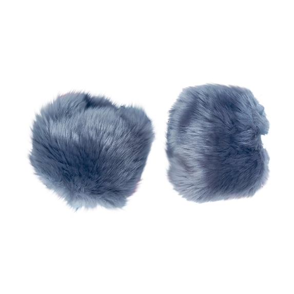 Faux Rabbit Fur Oversleeve Wrist Gloves, Fluffy Warm Hand Warmers For Cold Weather, Grey 1-Pair