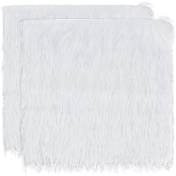 Faux Rabbit Fur Polyester Fabric Thick Fluffy for Toy Doll Curly Hair Material DIY Sewing White 250x250x2mm