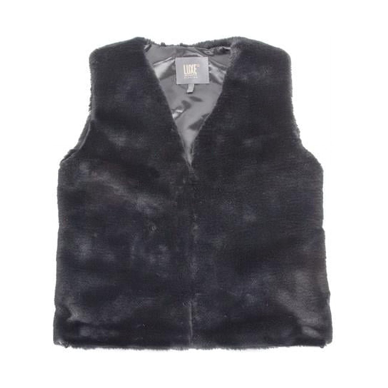 Faux Rabbit Fur Vest Black Extra Small