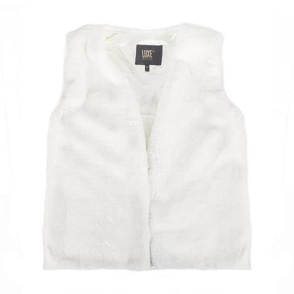 Faux Rabbit Fur Vest - Off White - Small