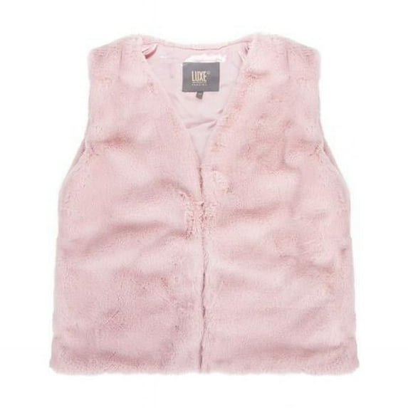 Faux Rabbit Fur Vest - Pink - Small