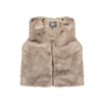 thumbnail image 1 of Faux Rabbit Fur Vest - Tan - Small, 1 of 1