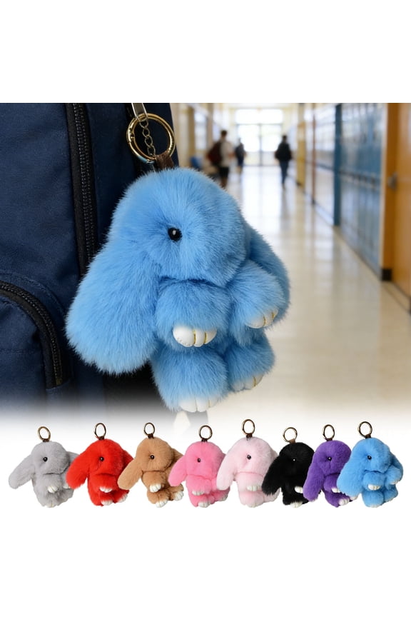 Faux Rabbit Plush Keychain,Cute Mini Bunny Bag Charm for Purse,Backpack,Soft Fluffy Rabbit Pendant Gift,Keychain Car Handbag Keyring