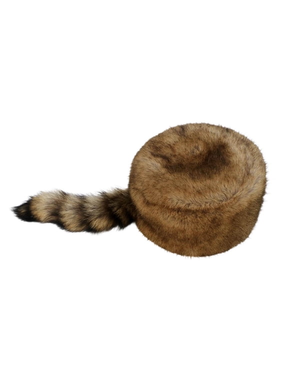 Faux Raccoon Tail Hat Winter Cap Ear Flaps Thermal Acrylic Soft Material for Climbing and Skating