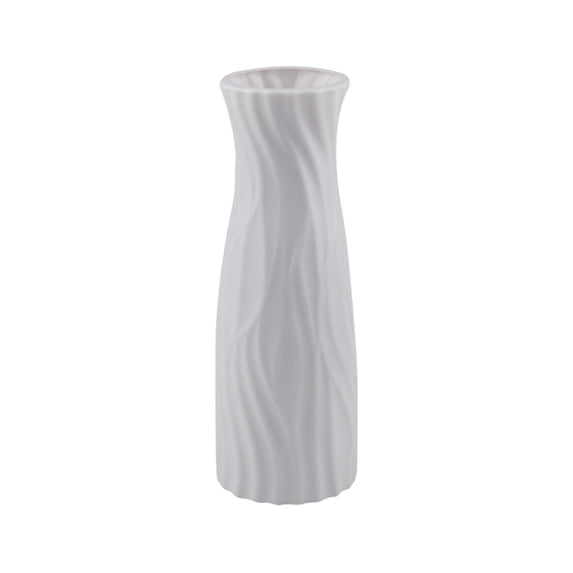 Faux Rattan Plastic Vase - Multi-Style Imitation Porcelain Glaze Vase, Unbreakable Vase for Dry & Wet Flower Arrangement Home Tabletop Decor ( Gray )