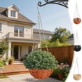 thumbnail image 1 of Faux Rattan Round Hanging Planter Basket, Woven Flower Pot Available In Beige Coffee Black, Lightweight Hanging Vase for Balcony Green Plants, Potted Ivy and Indoor Window Floral Decor, 1 of 7