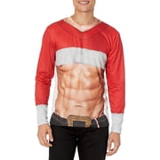Faux Real Men's Sublimated Christmas T-Shirt, Xmas Sexy Santa, Small