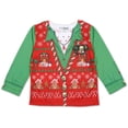 thumbnail image 1 of Faux Real Toddler Sublimated Ugly Christmas Vest Long Sleeve T-Shirt, 3T, 1 of 2