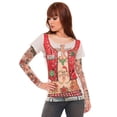 thumbnail image 1 of Faux Real X-Large Ugly Christmas Biker T-Shirt with Tattoo Sleeves, 1 of 2