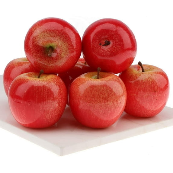 Faux Red Apples Artificial Apple Model Fake Simulation Lifelike 6 PCS Fruits Set for Home Kitchen Wedding Party Decoration Photography Props