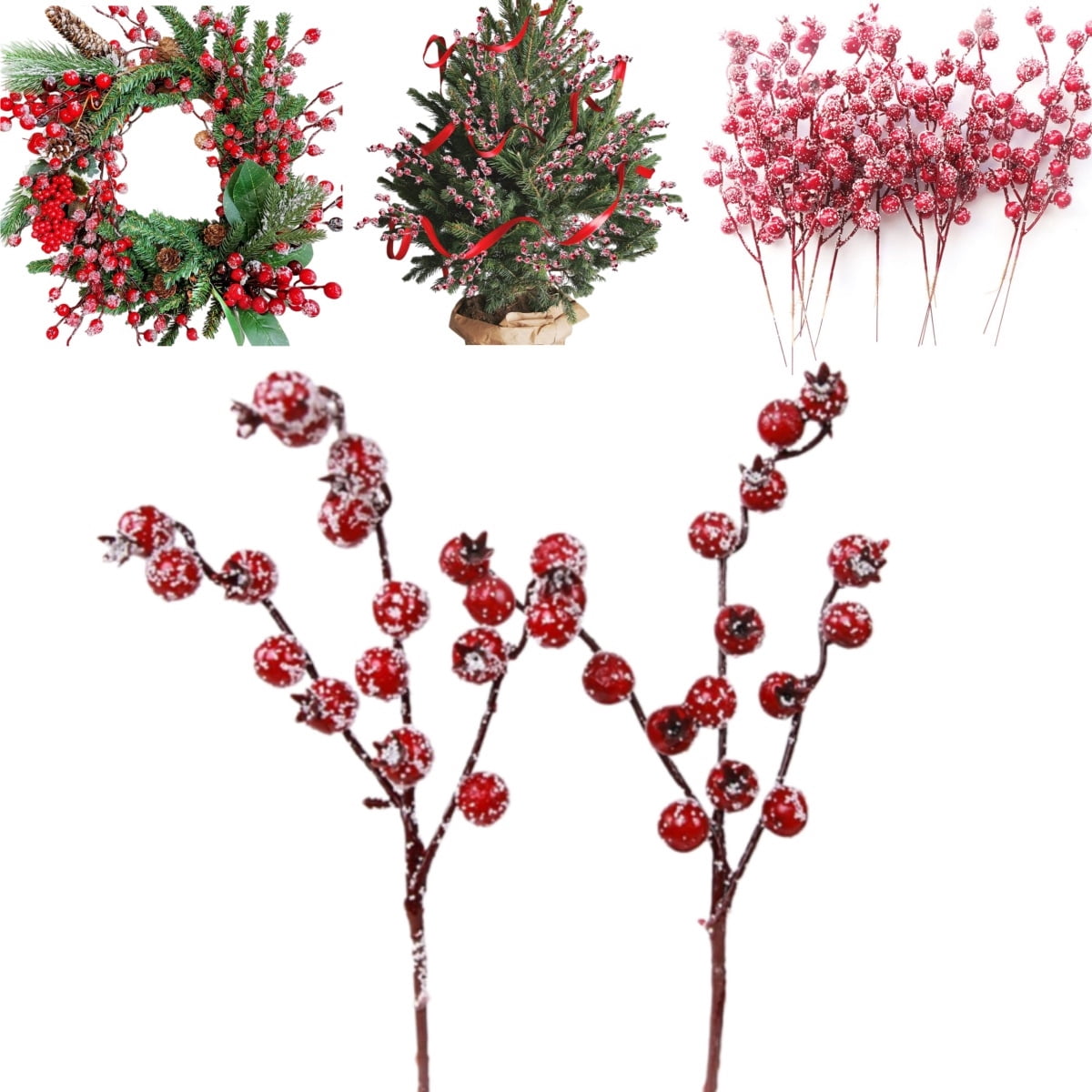 Faux Red Berry Picks,Christmas Floral Arrangements,Fake Red Berries ...
