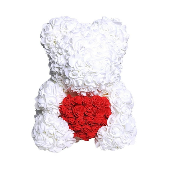 Faux Rose Bear Mid Festival Gift Handmade Flower Bear Finished Product