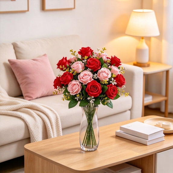 Reeception Table Faux Rose Bouquet That Keeps a Table Looking Fresh Through Every Season ...
