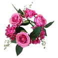 thumbnail image 1 of Faux Rose Candle Rings, Ongmies Artificial Candlestick Garland, Artificial Rose Candle Rings with 3 Roses & Greenery for Table Centerpiece, Fireplace Mantel & Candle Holders, 1 of 4