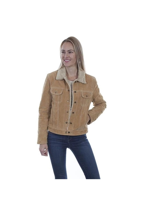 Faux Shearling Jean Jacket, Old Rust - 2XL