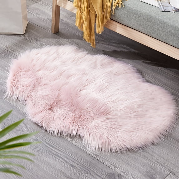 Faux Sheepskin Area Rug Ultra Soft Warm & Non-Shedding, Artificial Wool Floor Mat for Cold Floors – Multi-Use Bedside Sofa Carpet Childs Elderly Winter Home Decor
