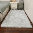 thumbnail image 1 of Faux Sheepskin Fluffy Fur Area Rug, White Fluffy Area Shaggy Rugs for Bedroom Living Room, Soft Fuzzy Carpets for Kids Room, Girls Room, Nursery Bedside Rug, Multicolors, 1 of 8