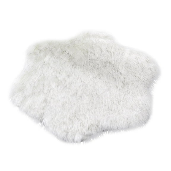 Faux Sheepskin Rug 23.62 x 23.62 Inch, Soft Artificial Wool Square Area Rug for Bedroom Living Room Bedside Floor Mat, White