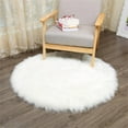 thumbnail image 1 of Faux Sheepskin Rug,60x60cm Soft Artificial Wool Round Floor Mat for Living Room and Bedroom,Non-Slip Decorative Carpet for Home and Yoga（23.6in）(White), 1 of 9