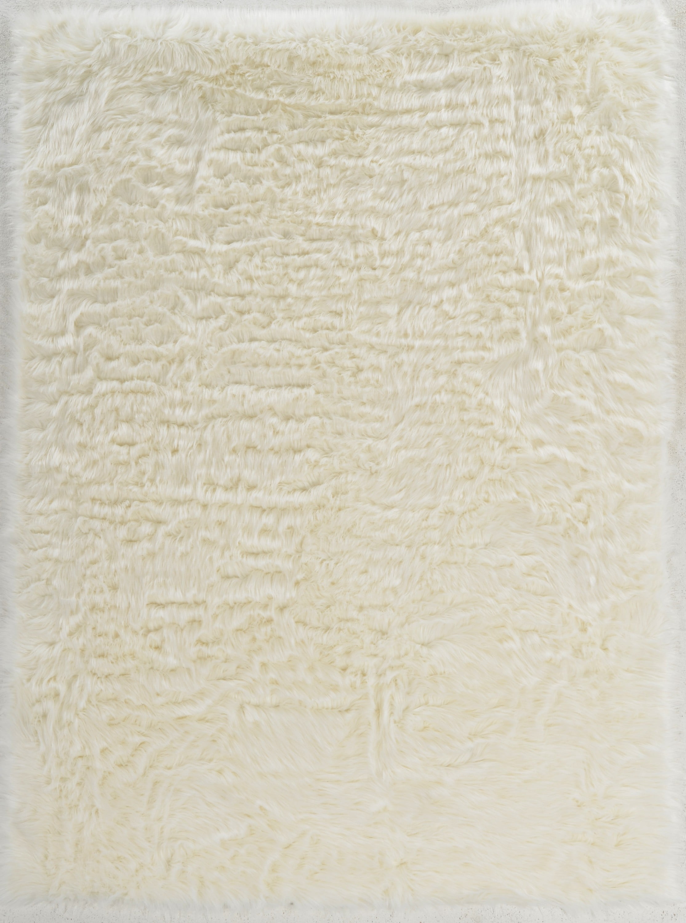Luxurious Handmade Black Synthetic Sheepskin Shag Rug 5' x 7'