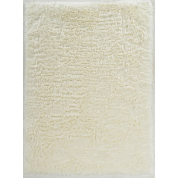 Faux Sheepskin Rug White 3x5 Soft Cozy Tufted Plush Multi Color