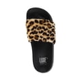 thumbnail image 1 of Faux Sheepskin Slides - Leopard W/Black Sole Size 5/6, 1 of 4