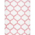 thumbnail image 1 of Faux Sheepskin Soft and Plush Cloud Trellis Ivory Pink Kids Shag Nursery Area Rugs, 7 Feet by 9 Feet(7' x 9'), 1 of 1