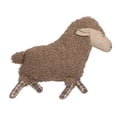 thumbnail image 1 of Creative Co-Op Faux Sherpa Sheep Shaped Pillow, Brown, 1 of 3