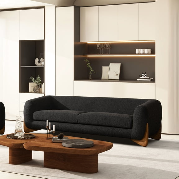 Faux Sherpa Upholstery - Removable Seat Cushions - Reading in Bedroom - Sinuous Spring for Support