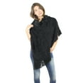 thumbnail image 1 of Faux Short Fur Poncho Black, 1 of 4